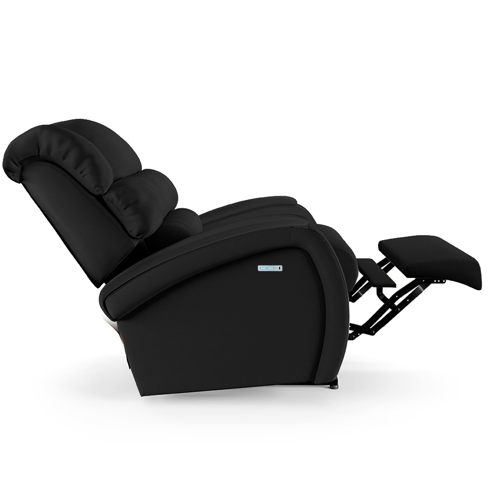 Poltrona do Papai Sala de Cinema Reclinável Kylie Elétrica Botão com Led Massagem USB PU Preto G23