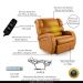 Poltrona do Papai Sala de Cinema Reclinável Kylie Elétrica Botão com Led Massagem USB PU Whisky G23