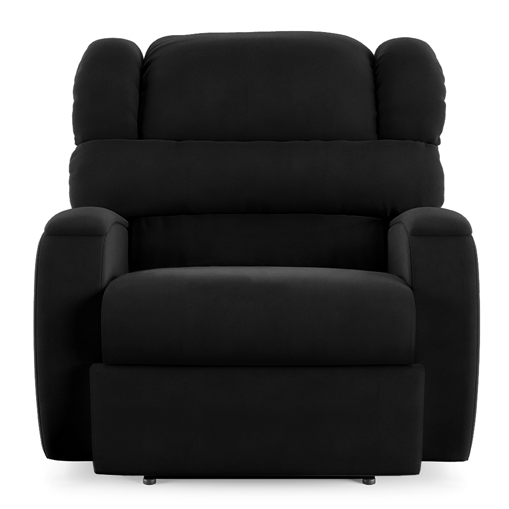 Poltrona do Papai Sala de Cinema Reclinável Kylie Elétrica Botão com Led Massagem USB Veludo Preto G23