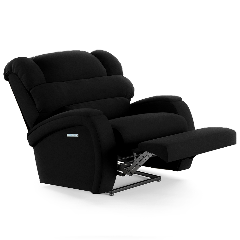 Poltrona do Papai Sala de Cinema Reclinável Kylie Elétrica Botão com Led Massagem USB Veludo Preto G23