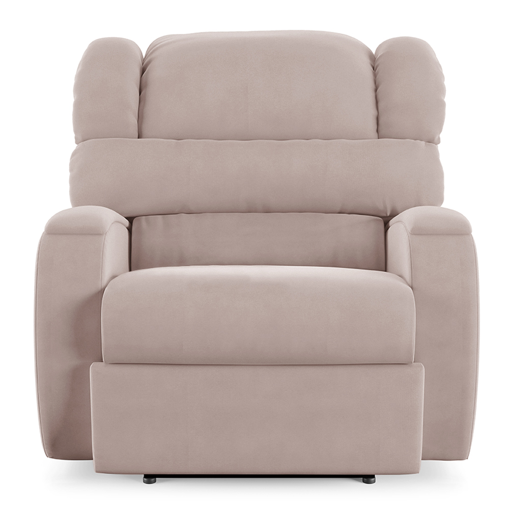 Poltrona do Papai Sala de Cinema Reclinável Kylie Elétrica Botão com Led Massagem USB Veludo Rosê G23