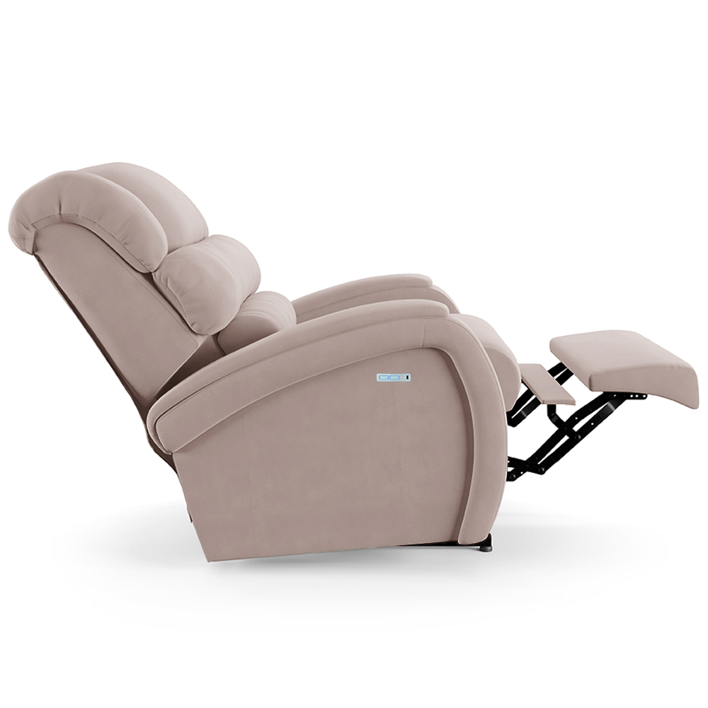Poltrona do Papai Sala de Cinema Reclinável Kylie Elétrica Botão com Led Massagem USB Veludo Rosê G23