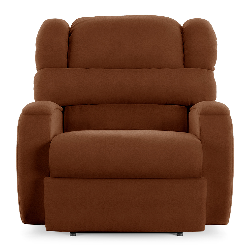 Poltrona do Papai Sala de Cinema Reclinável Kylie Elétrica Botão com Led Massagem USB Veludo Terracota G23
