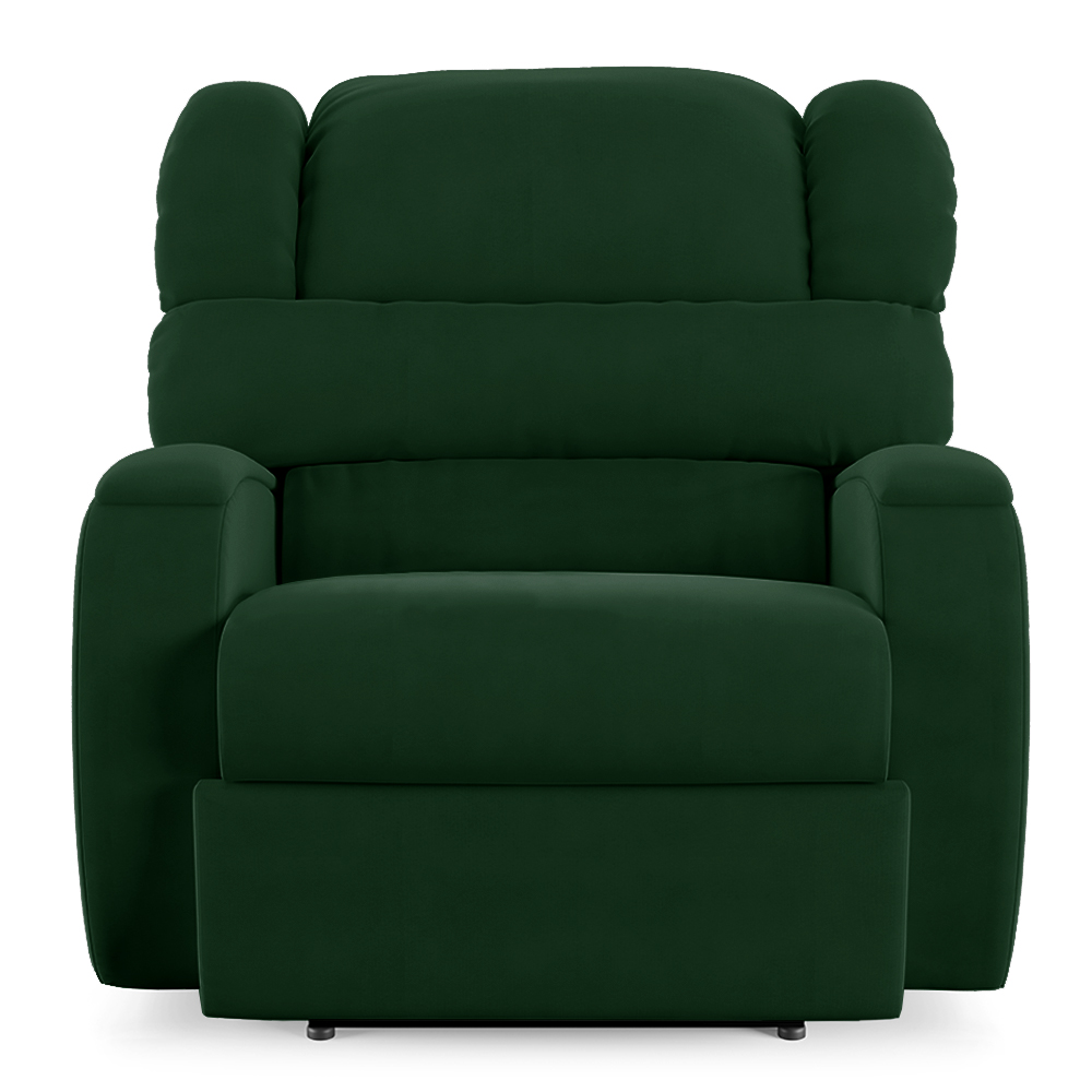 Poltrona do Papai Sala de Cinema Reclinável Kylie Elétrica Botão com Led Massagem USB Veludo Verde Esmeralda G23