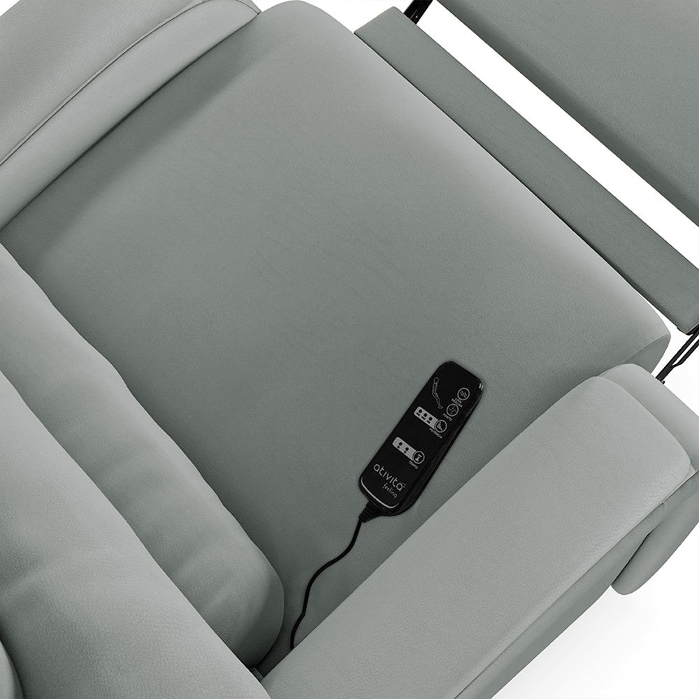 Poltrona do Papai Sala de Cinema Reclinável Kylie Elétrica Botão com Led USB PU Cinza G23