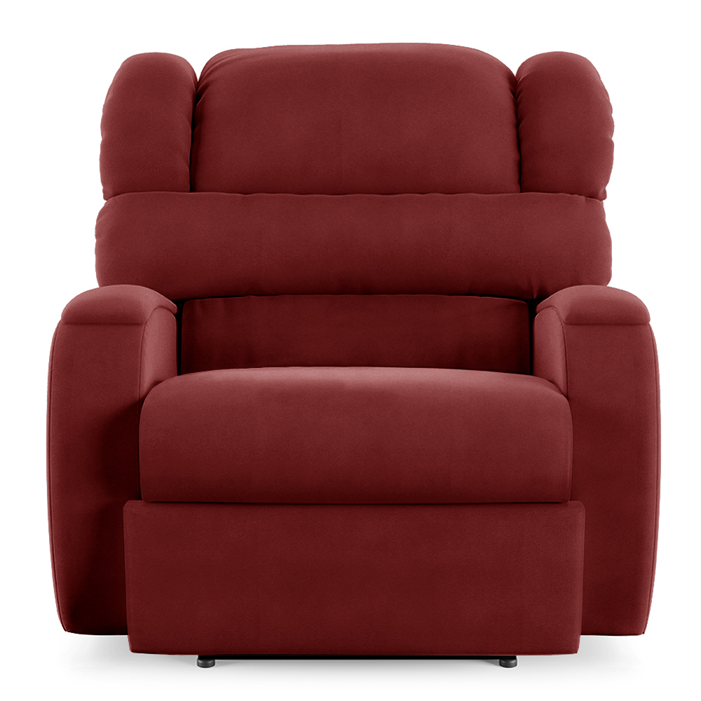 Poltrona do Papai Sala de Cinema Reclinável Kylie Elétrica Botão com Led USB Veludo Vermelho G23