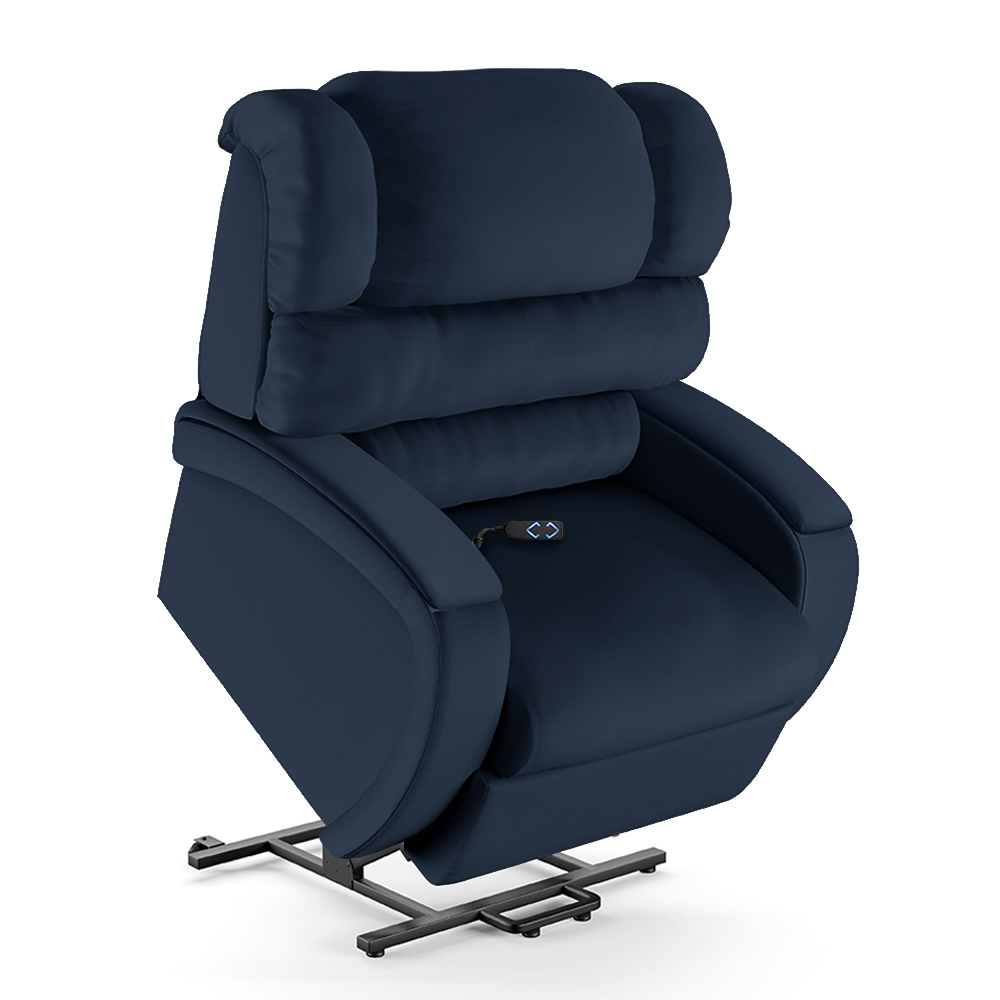 Poltrona do Papai Sala de Cinema Reclinável Kylie Elevação Lift Elétrico PU Azul G23