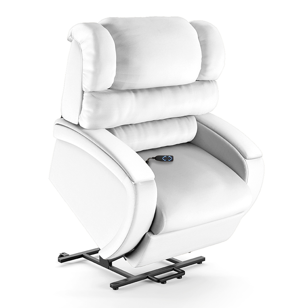 Poltrona do Papai Sala de Cinema Reclinável Kylie Elevação Lift Elétrico PU Branco G23