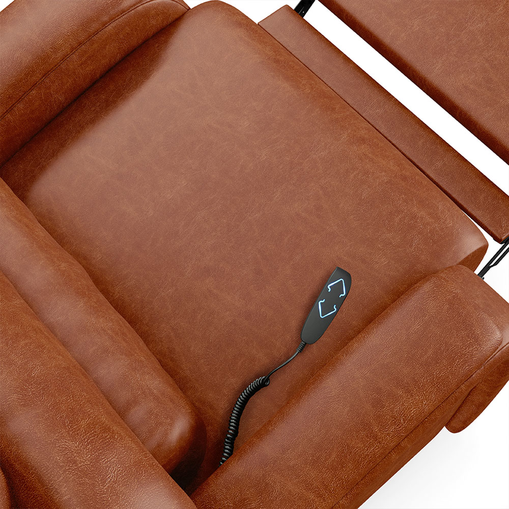 Poltrona do Papai Sala de Cinema Reclinável Kylie Elevação Lift Elétrico PU Caramelo Brilho G23