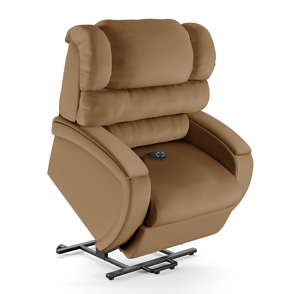 Poltrona do Papai Sala de Cinema Reclinável Kylie Elevação Lift Elétrico PU Caramelo G23