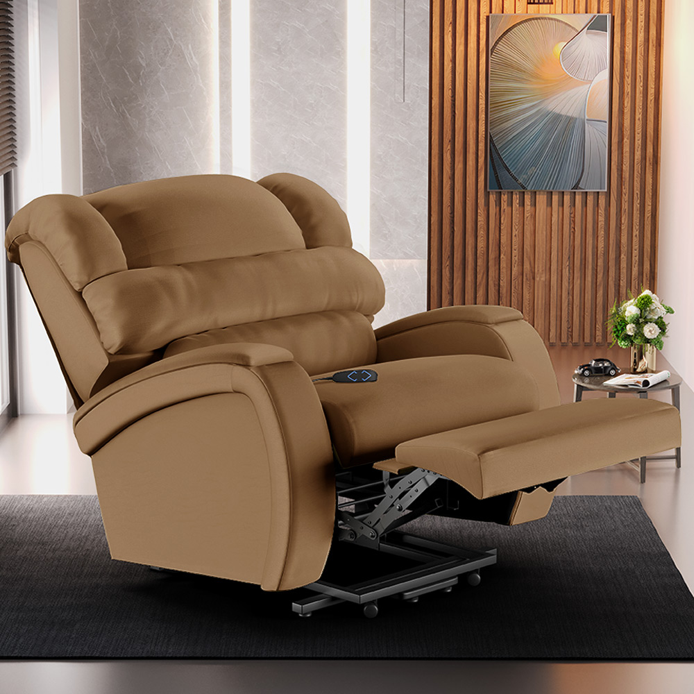 Poltrona do Papai Sala de Cinema Reclinável Kylie Elevação Lift Elétrico PU Caramelo G23