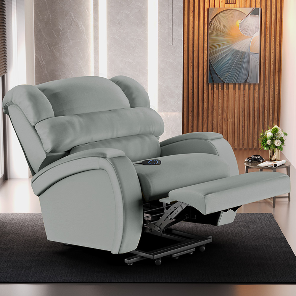 Poltrona do Papai Sala de Cinema Reclinável Kylie Elevação Lift Elétrico PU Cinza G23