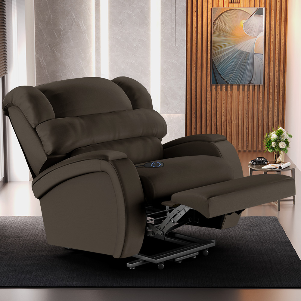 Poltrona do Papai Sala de Cinema Reclinável Kylie Elevação Lift Elétrico PU Marrom G23