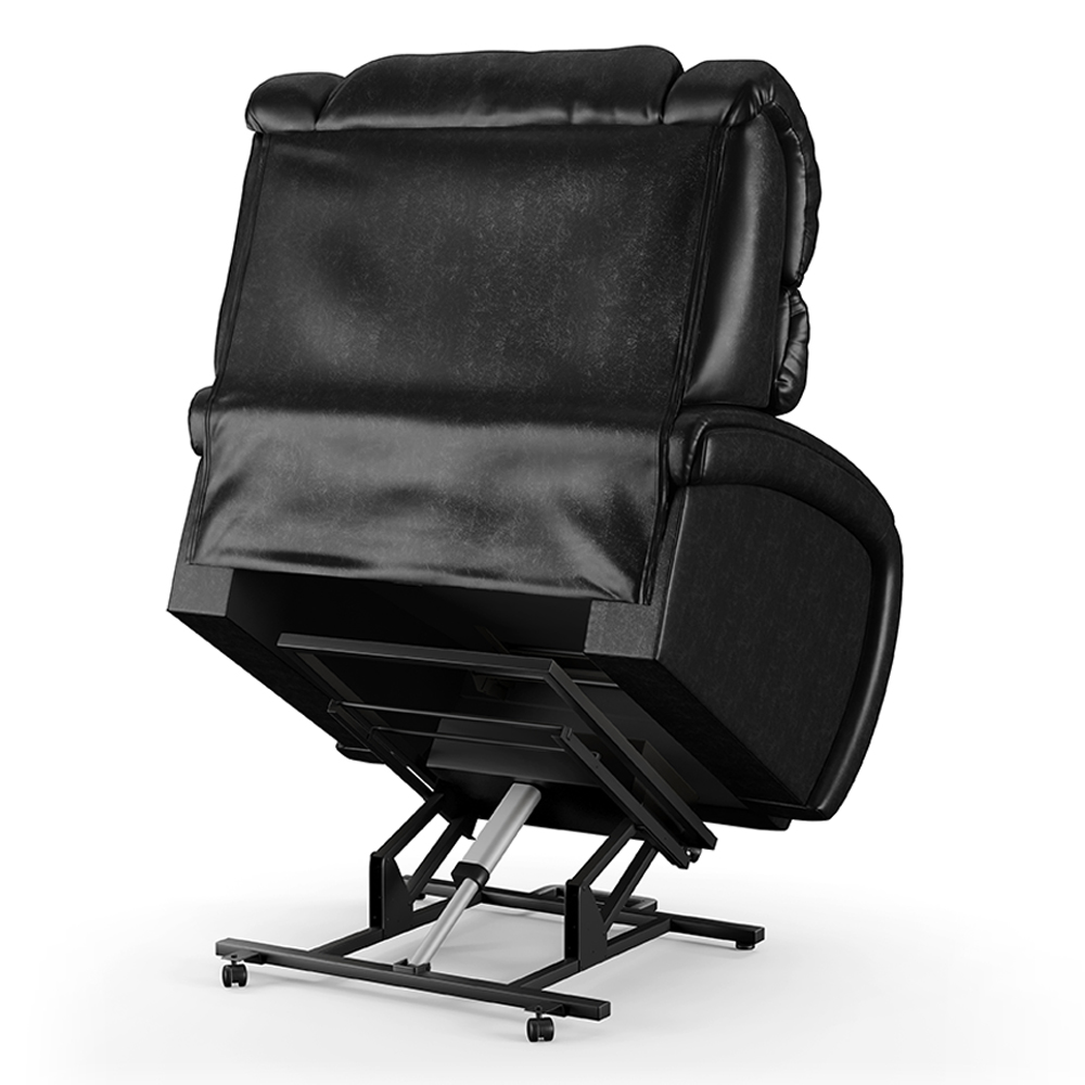 Poltrona do Papai Sala de Cinema Reclinável Kylie Elevação Lift Elétrico PU Preto Brilho G23