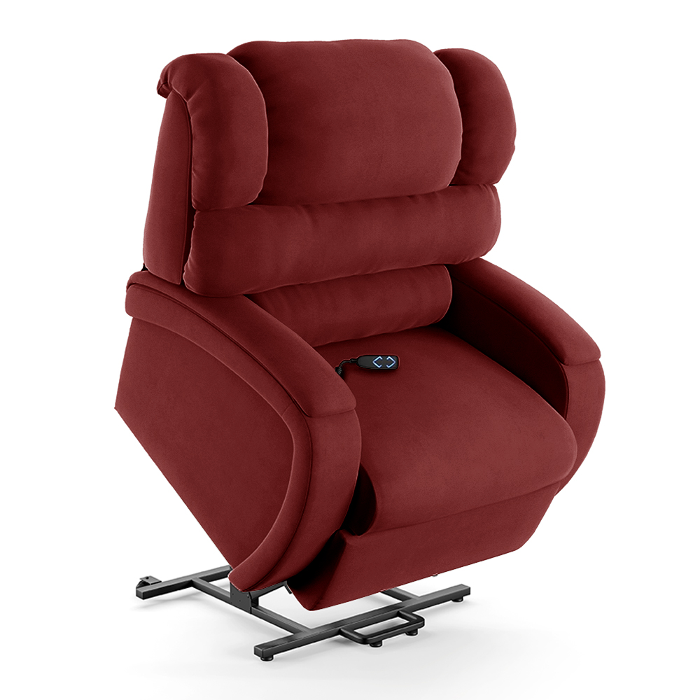 Poltrona do Papai Sala de Cinema Reclinável Kylie Elevação Lift Elétrico Veludo Vermelho G23