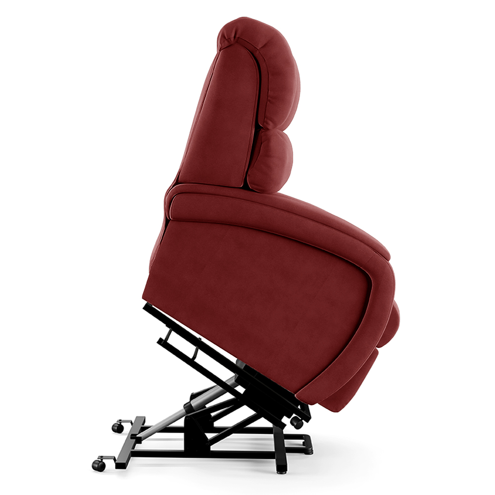 Poltrona do Papai Sala de Cinema Reclinável Kylie Elevação Lift Elétrico Veludo Vermelho G23