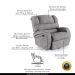 Poltrona do Papai Sala de Cinema Reclinável Kylie Glider Manual Giratória Linho Cinza G23