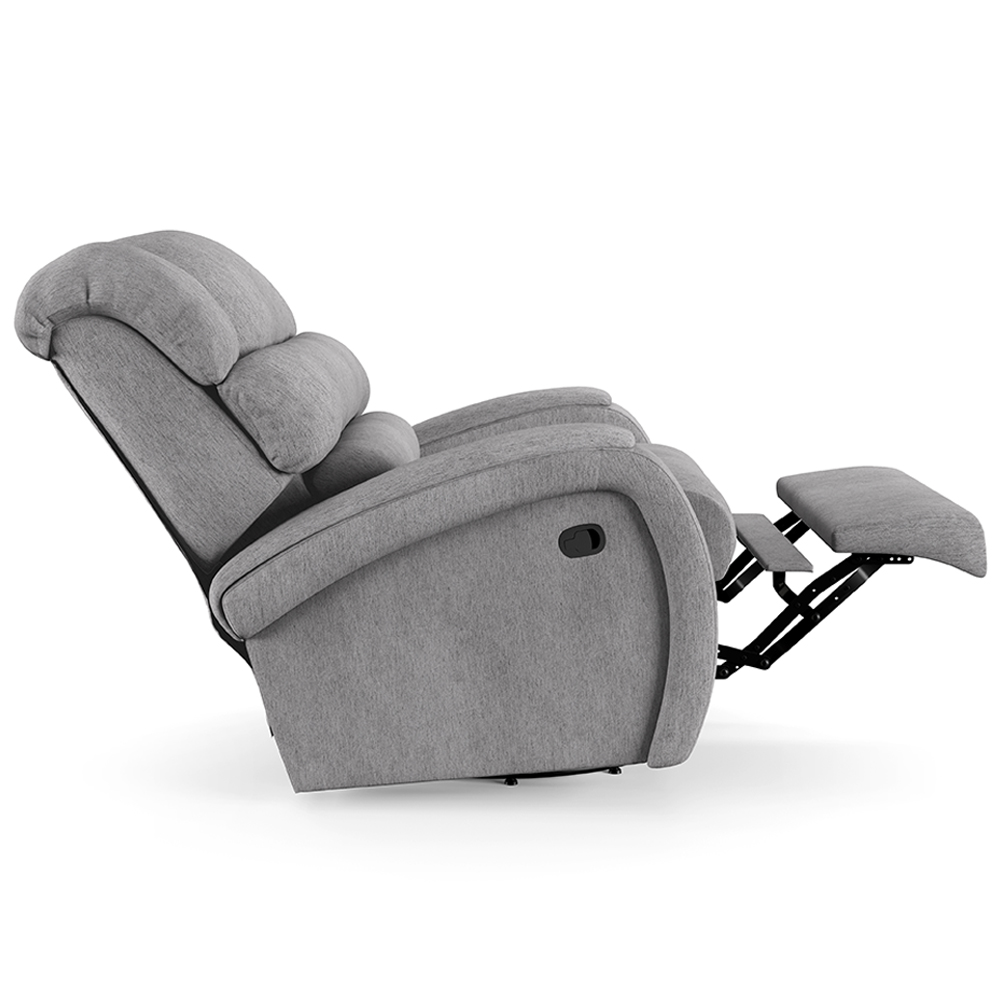 Poltrona do Papai Sala de Cinema Reclinável Kylie Glider Manual Giratória Linho Cinza G23