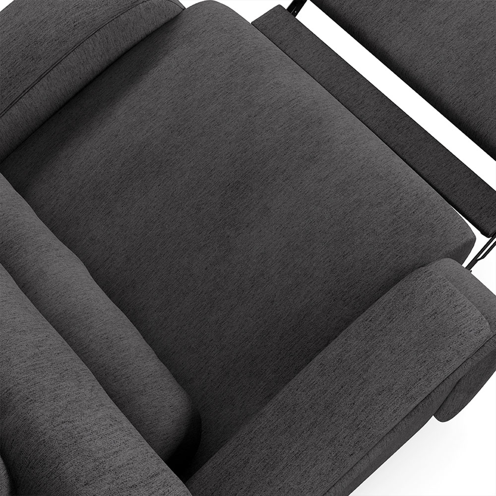 Poltrona do Papai Sala de Cinema Reclinável Kylie Glider Manual Giratória Massagem USB Linho Chumbo G23