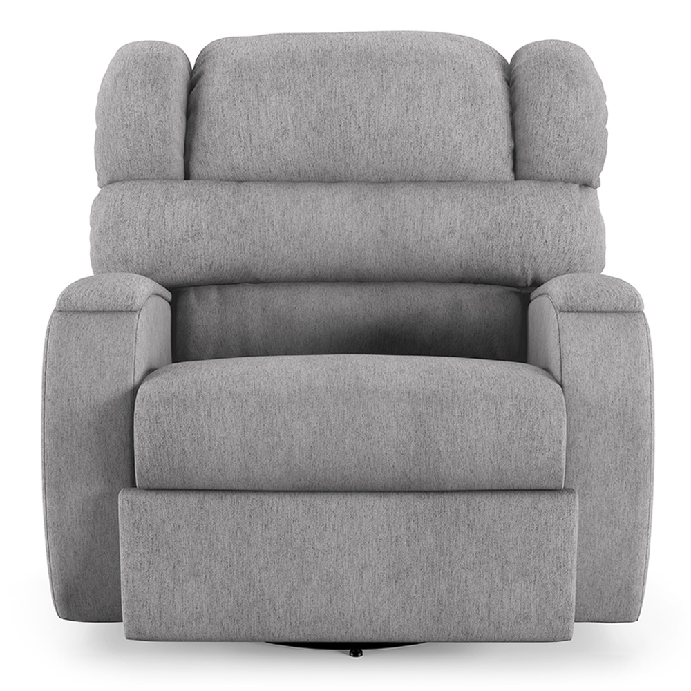 Poltrona do Papai Sala de Cinema Reclinável Kylie Glider Manual Giratória Massagem USB Linho Cinza G23