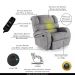 Poltrona do Papai Sala de Cinema Reclinável Kylie Glider Manual Giratória Massagem USB Linho Cinza G23