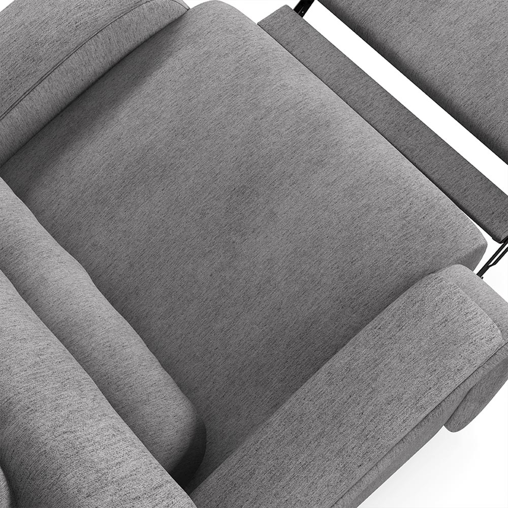 Poltrona do Papai Sala de Cinema Reclinável Kylie Glider Manual Giratória Massagem USB Linho Cinza G23