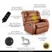 Poltrona do Papai Sala de Cinema Reclinável Kylie Glider Manual Giratória Massagem USB PU Caramelo Brilho G23