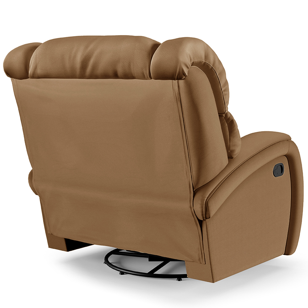 Poltrona do Papai Sala de Cinema Reclinável Kylie Glider Manual Giratória Massagem USB PU Caramelo G23