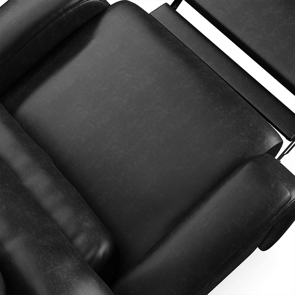 Poltrona do Papai Sala de Cinema Reclinável Kylie Glider Manual Giratória Massagem USB PU Preto Brilho G23