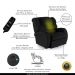 Poltrona do Papai Sala de Cinema Reclinável Kylie Glider Manual Giratória Massagem USB PU Preto G23