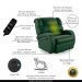 Poltrona do Papai Sala de Cinema Reclinável Kylie Glider Manual Giratória Massagem USB PU Verde Musgo G23