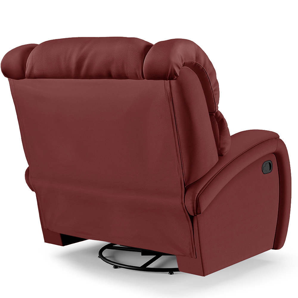Poltrona do Papai Sala de Cinema Reclinável Kylie Glider Manual Giratória Massagem USB PU Vermelho G23