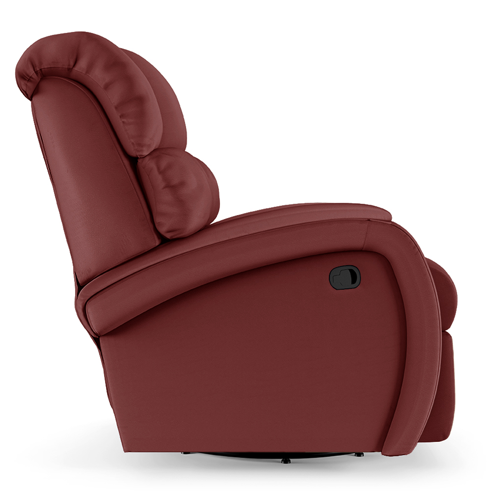 Poltrona do Papai Sala de Cinema Reclinável Kylie Glider Manual Giratória Massagem USB PU Vermelho G23