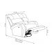 Poltrona do Papai Sala de Cinema Reclinável Kylie Glider Manual Giratória Massagem USB Veludo Azul G23