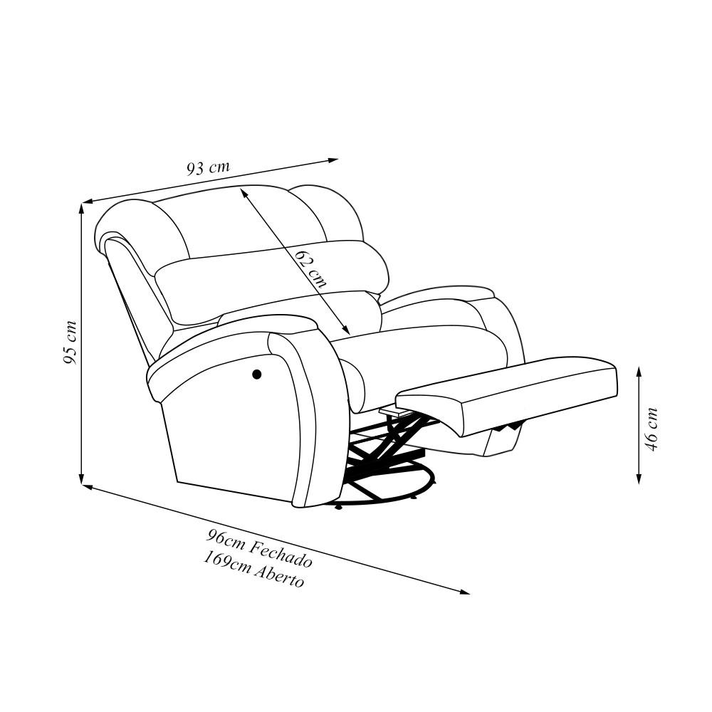 Poltrona do Papai Sala de Cinema Reclinável Kylie Glider Manual Giratória Massagem USB Veludo Azul G23