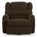 Poltrona do Papai Sala de Cinema Reclinável Kylie Glider Manual Giratória Massagem USB Veludo Marrom G23