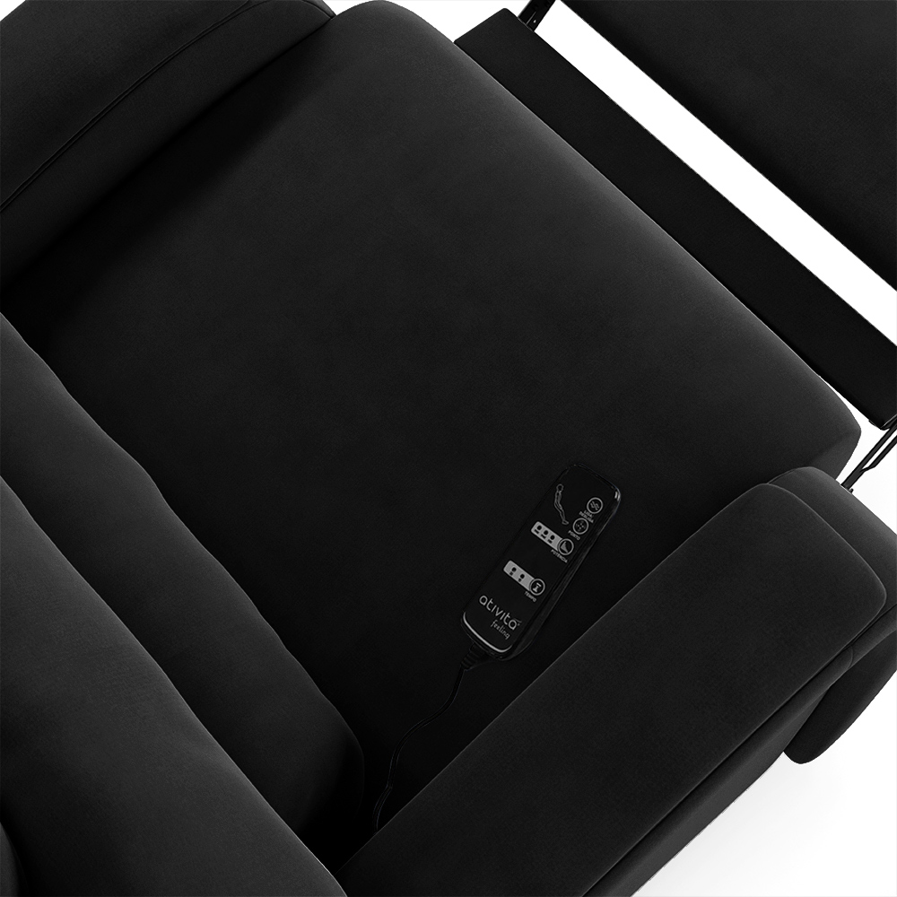Poltrona do Papai Sala de Cinema Reclinável Kylie Glider Manual Giratória Massagem USB Veludo Preto G23