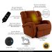 Poltrona do Papai Sala de Cinema Reclinável Kylie Glider Manual Giratória Massagem USB Veludo Terracota G23