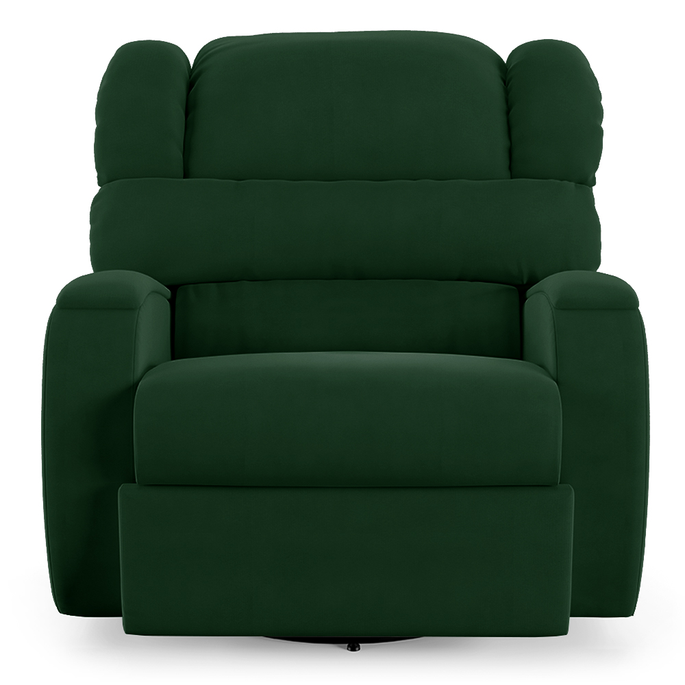Poltrona do Papai Sala de Cinema Reclinável Kylie Glider Manual Giratória Massagem USB Veludo Verde Esmeralda G23