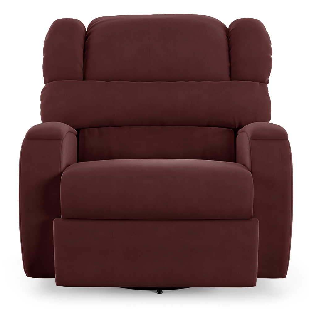 Poltrona do Papai Sala de Cinema Reclinável Kylie Glider Manual Giratória Massagem USB Veludo Vinho G23