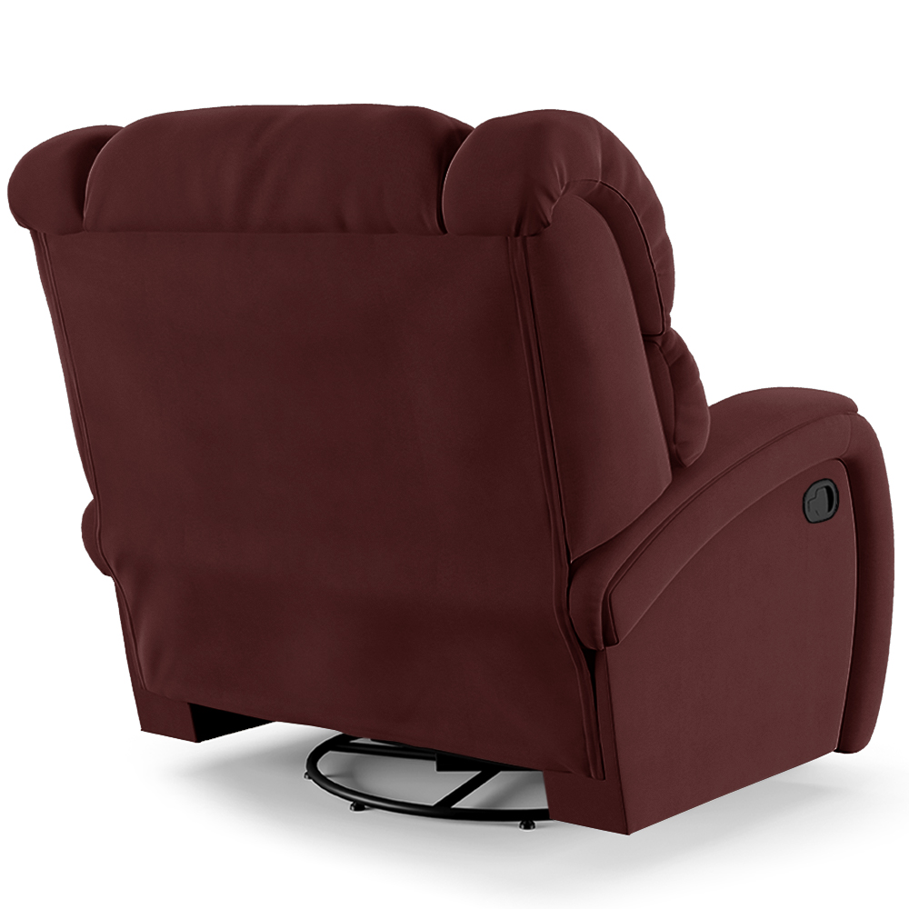 Poltrona do Papai Sala de Cinema Reclinável Kylie Glider Manual Giratória Massagem USB Veludo Vinho G23