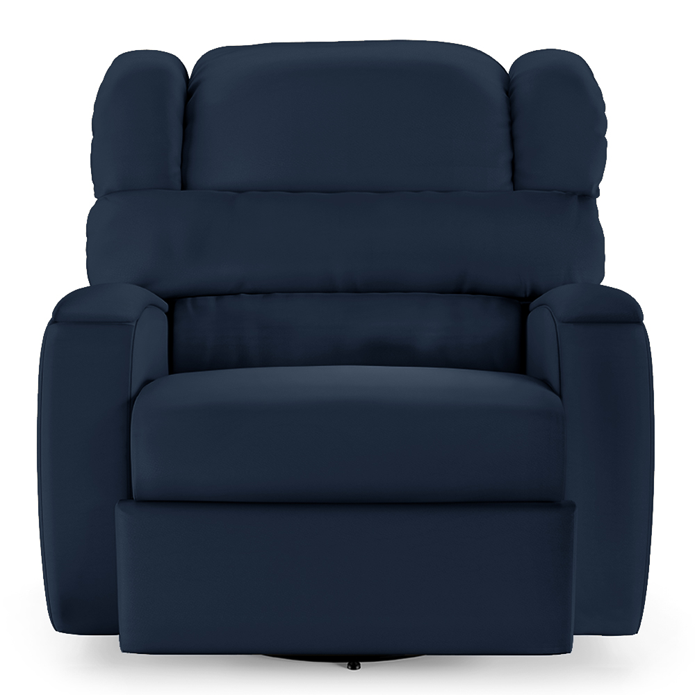 Poltrona do Papai Sala de Cinema Reclinável Kylie Glider Manual Giratória PU Azul G23