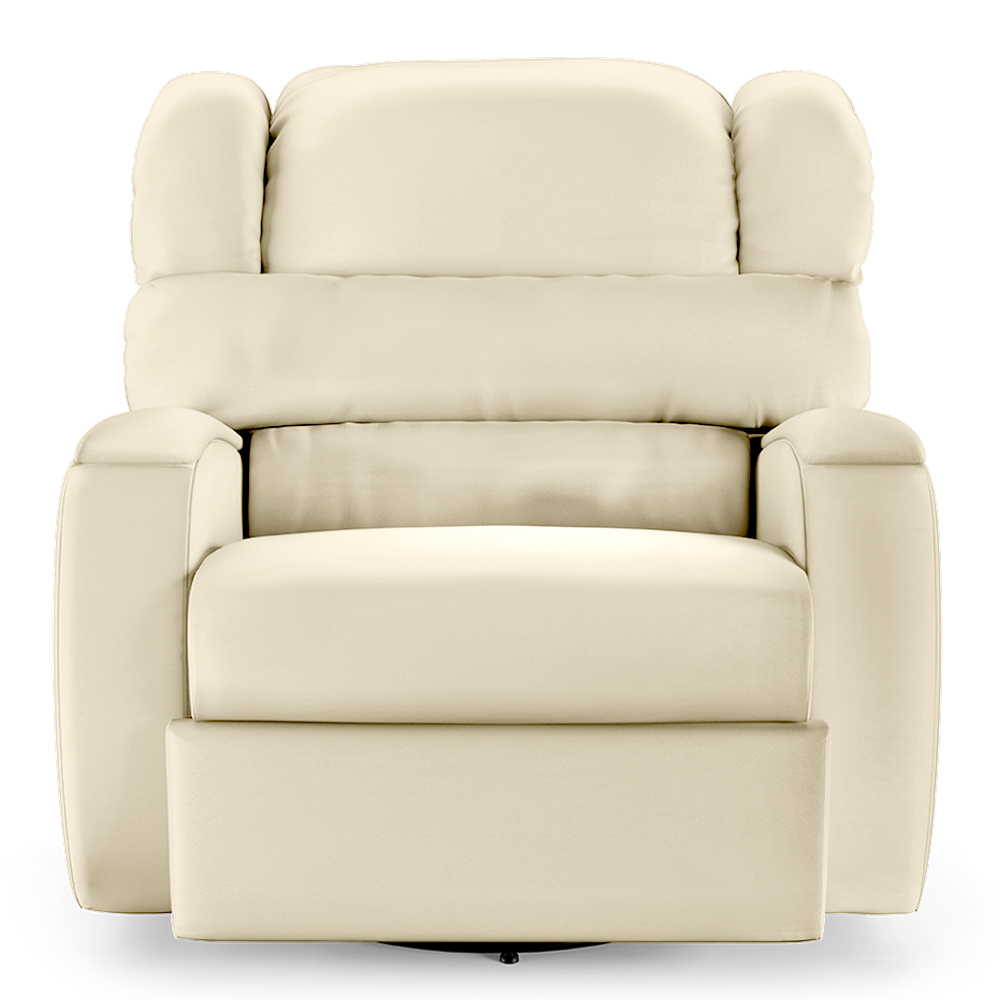 Poltrona do Papai Sala de Cinema Reclinável Kylie Glider Manual Giratória PU Bege G23