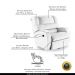 Poltrona do Papai Sala de Cinema Reclinável Kylie Glider Manual Giratória PU Branco G23
