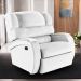 Poltrona do Papai Sala de Cinema Reclinável Kylie Glider Manual Giratória PU Branco G23
