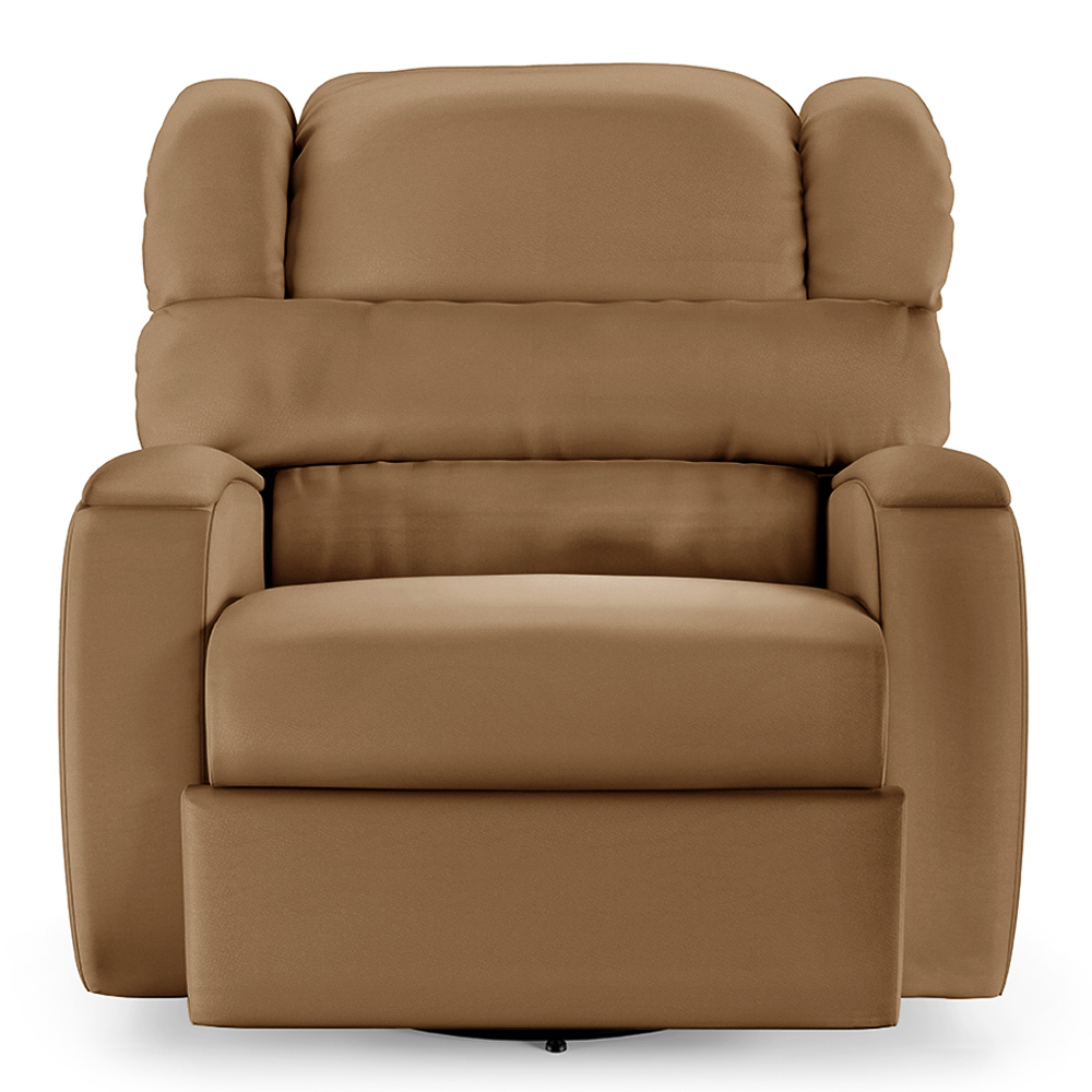 Poltrona do Papai Sala de Cinema Reclinável Kylie Glider Manual Giratória PU Caramelo G23