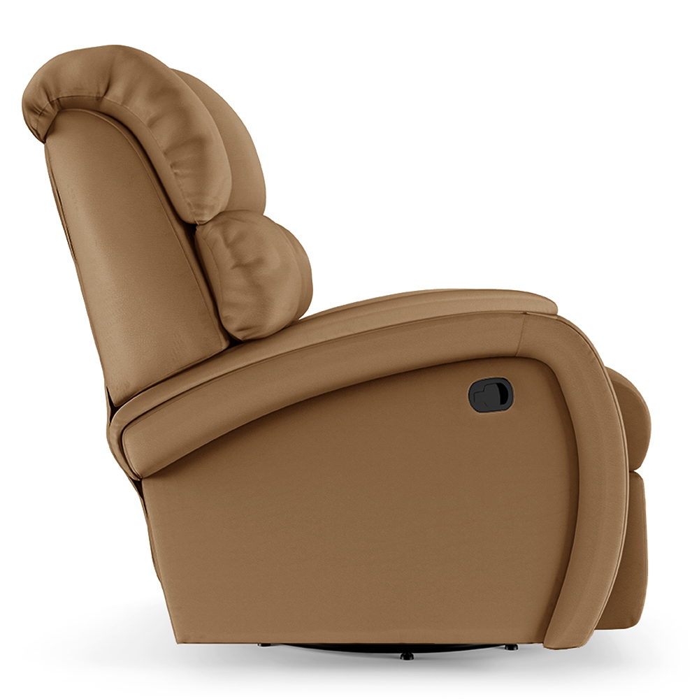 Poltrona do Papai Sala de Cinema Reclinável Kylie Glider Manual Giratória PU Caramelo G23