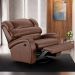 Poltrona do Papai Sala de Cinema Reclinável Kylie Glider Manual Giratória PU Marrom Brilho G23