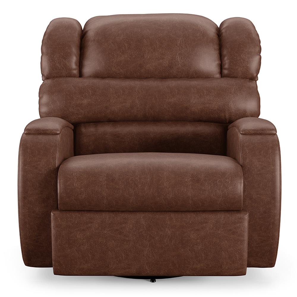 Poltrona do Papai Sala de Cinema Reclinável Kylie Glider Manual Giratória PU Marrom Brilho G23