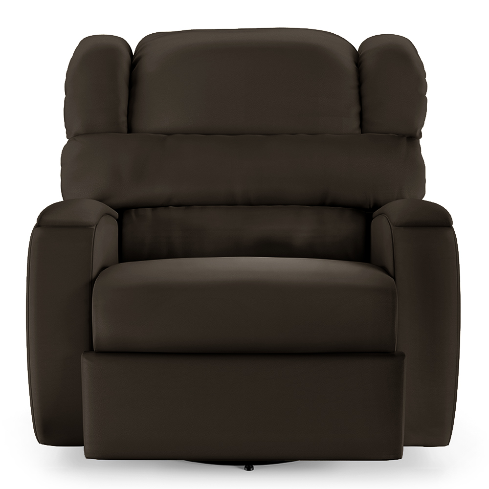 Poltrona do Papai Sala de Cinema Reclinável Kylie Glider Manual Giratória PU Marrom G23